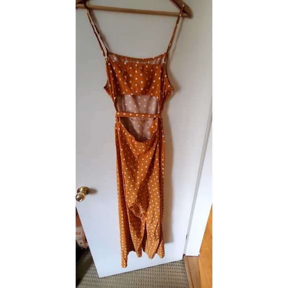 Long orange polka dot romper/jumpsuit size XL - Picture 2 of 2